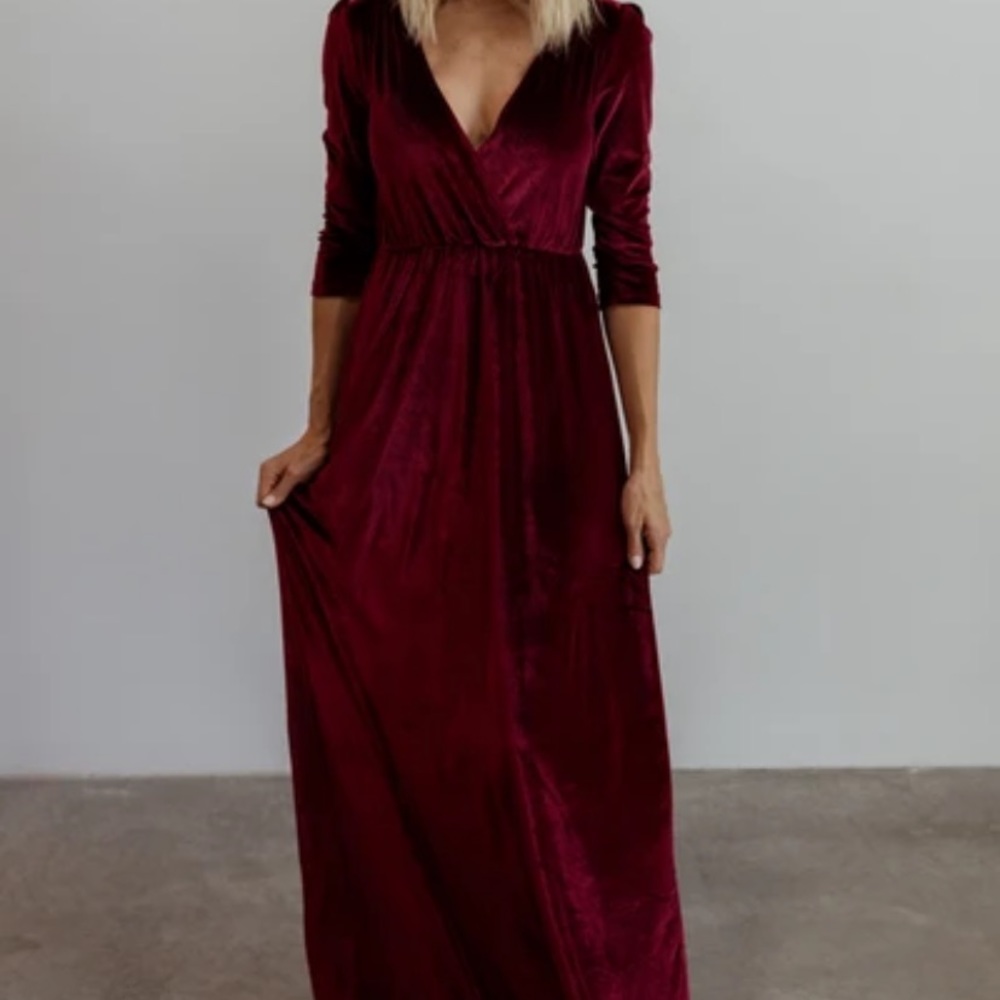 COPY - Mulberry Velvet Maxi Dress size medium